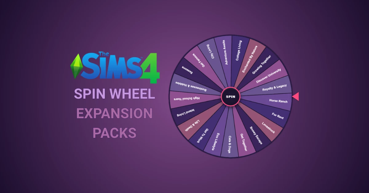 The Sims 4 Spin Wheel - Expansion Packs