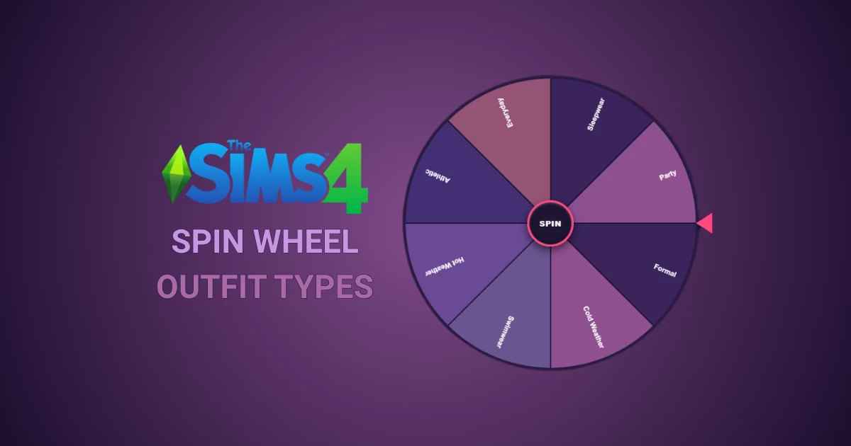 The Sims 4 Spin Wheel - Outfit Types (CAS)